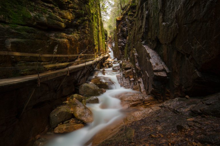 Flume Gorge in Franconia Notch State Park, New Hampshire USA