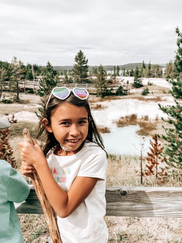 Little girl enjoys Yellowstone National Park